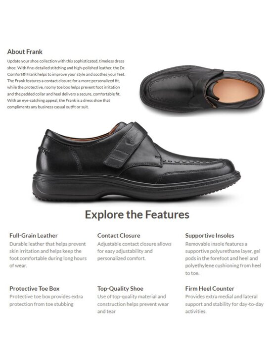 NEW Dr. Comfort Brown Leather Men 9.5W Therapeutic Dress Shoe Lightweight Loafer main image 2